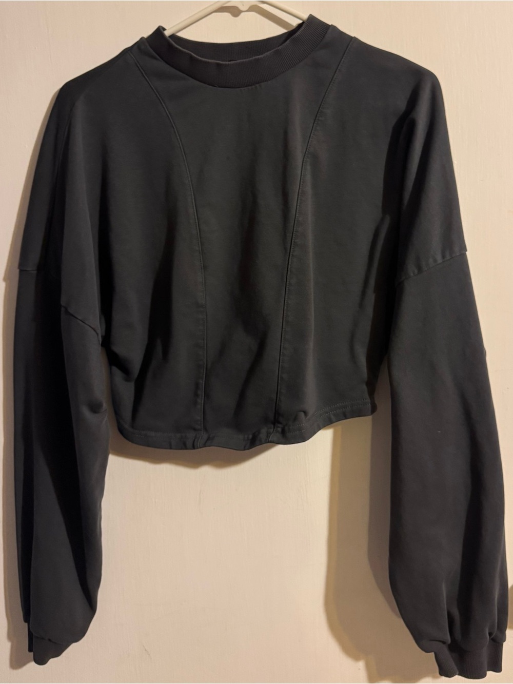 ✨3 for 18$✨ Cider Black Cropped Crewneck Sweater